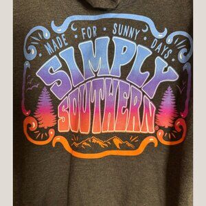 Unisex Simply Southern Grey Hoodie with Mountain Logo - Large